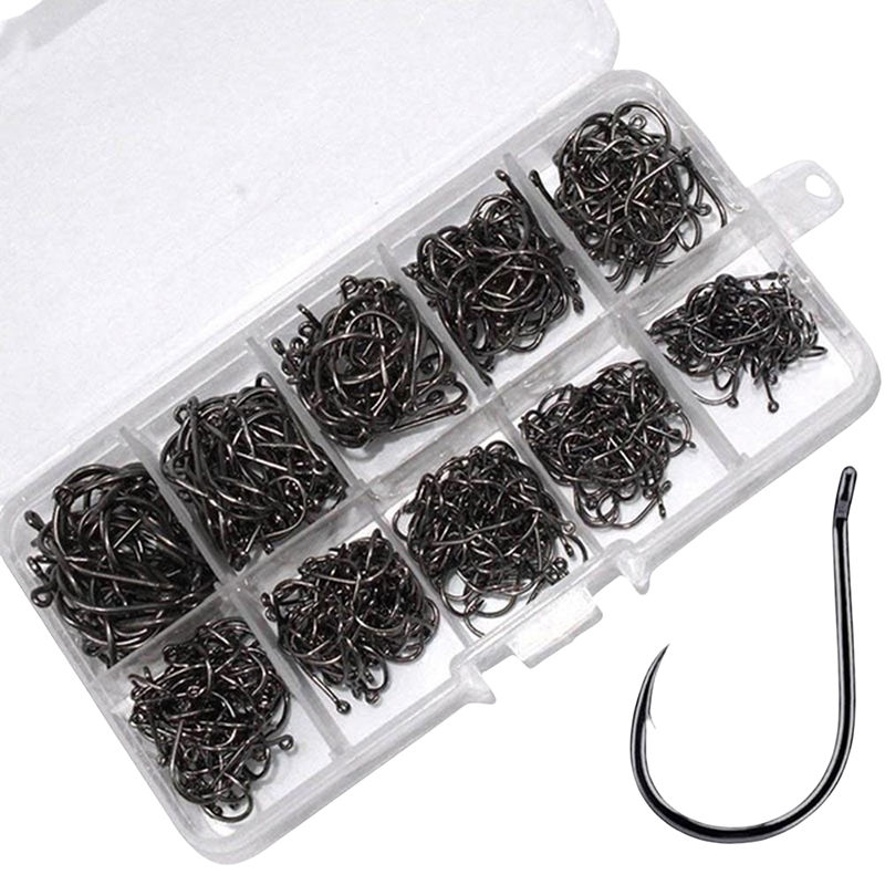 Fishing Equipment Jet - 100-500PCS Fishing Hooks Set High Carbon