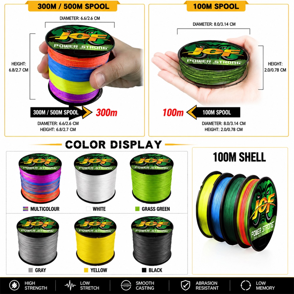 JOF 4X Braided PE Fishing Line - Fishing Equipment Bundle review and price