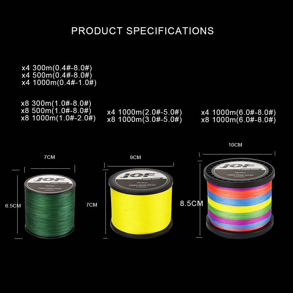 JOF 8 Strands 1000M 500M 300M  - Fishing Equipment Bundle review and price